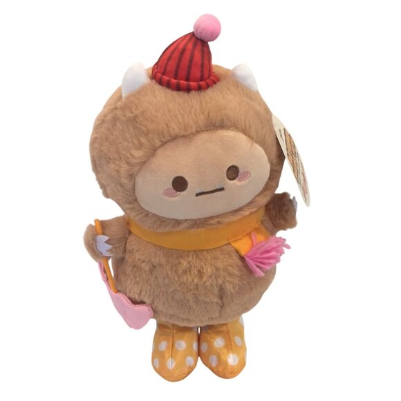 SMOKO Autumn Hank 12" Yeti Midi Mochi Plush Character Holding Umbrella Tan - Picture 1 of 4